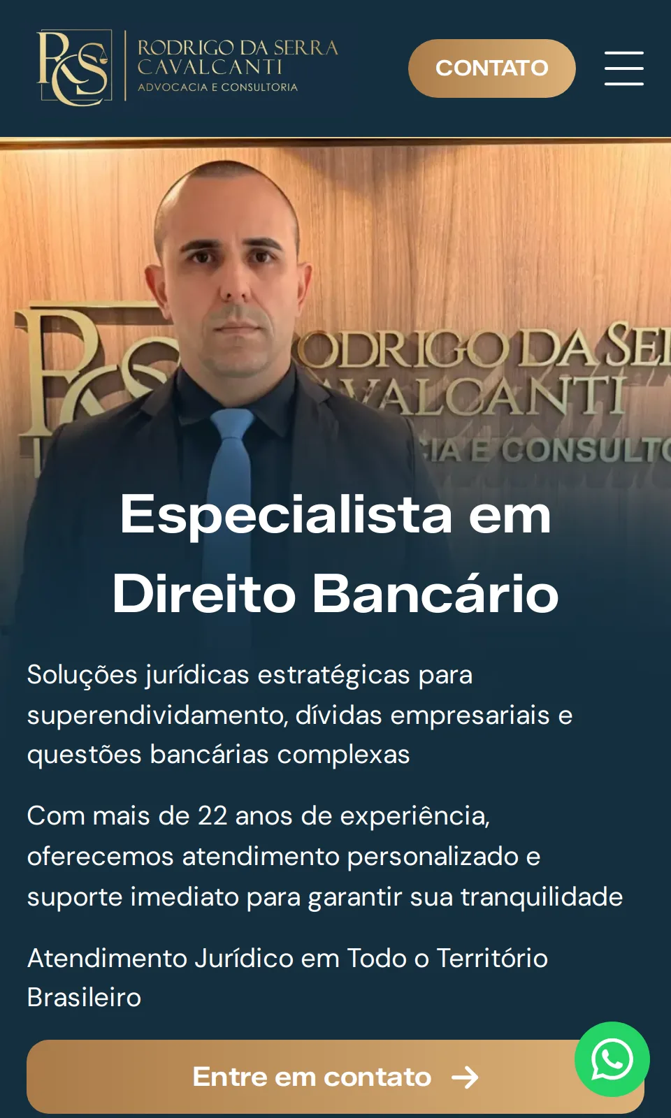 Site Rodrigo Cavalcanti – Especialista em Direito Bancário: versão mobile