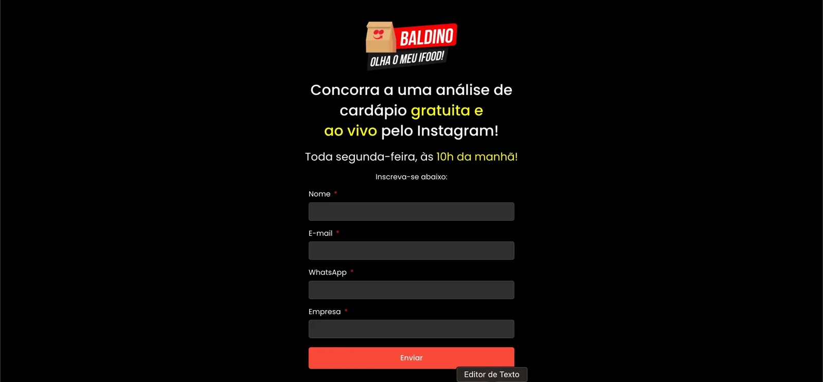 Live Olha meu iFood – Captação de leads quentes e gratuitos ao longo do tempo