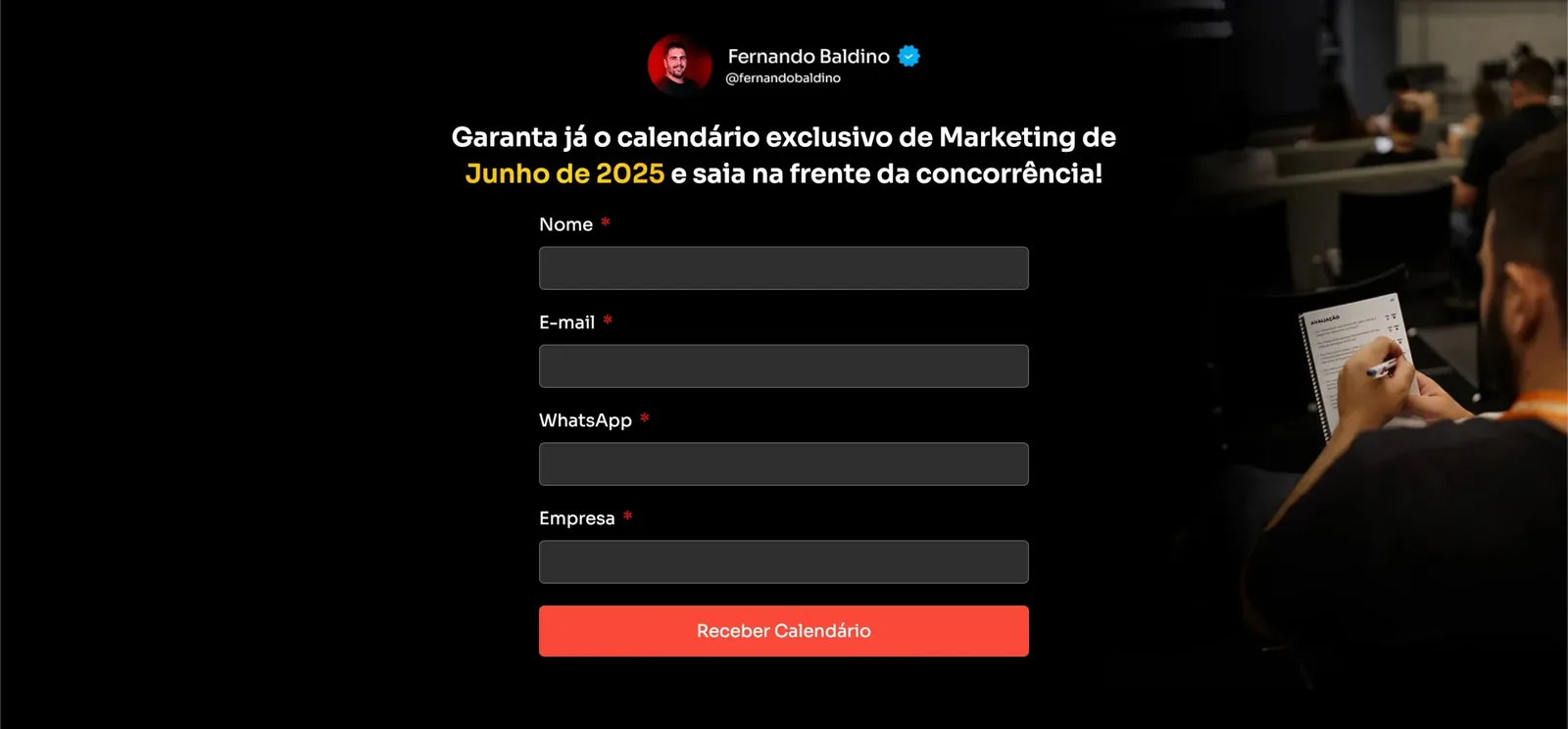 Calendário de Marketing iFood – captação de leads para delivery e funil de vendas