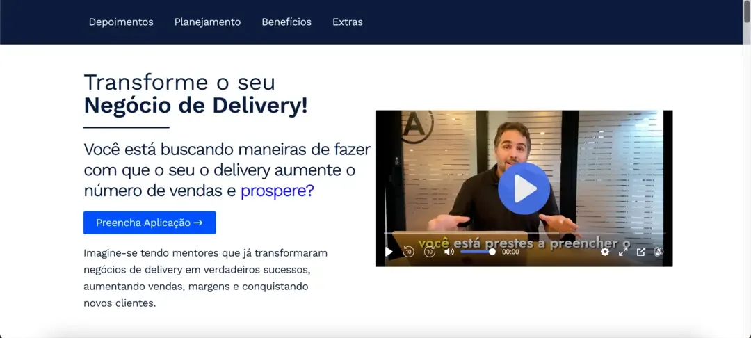Desenvolvimento de Landing Page para Consultoria Delivery Fernando Baldino