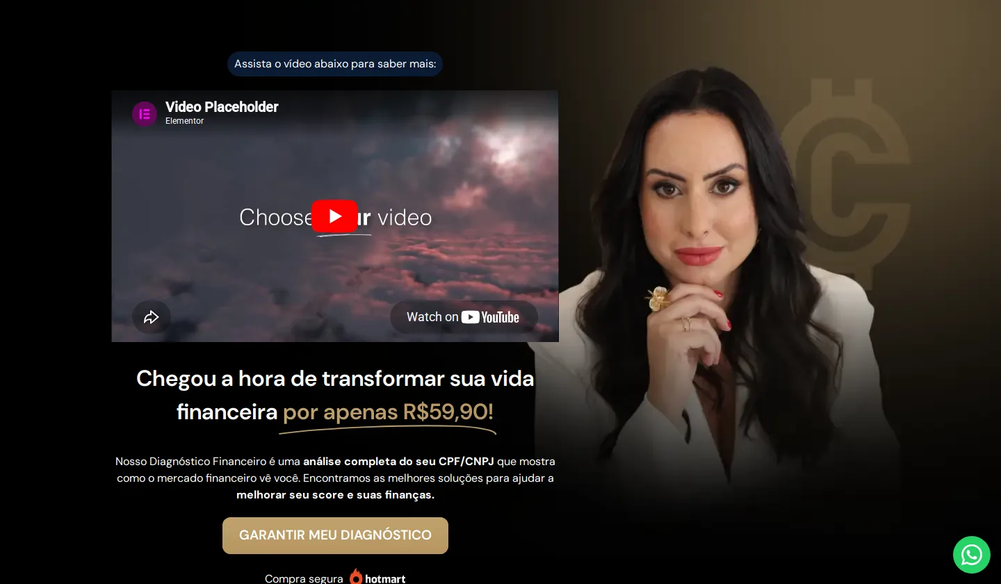 Landing Page Dracredito – Consultoria Financeira com Apresentação em Vídeo