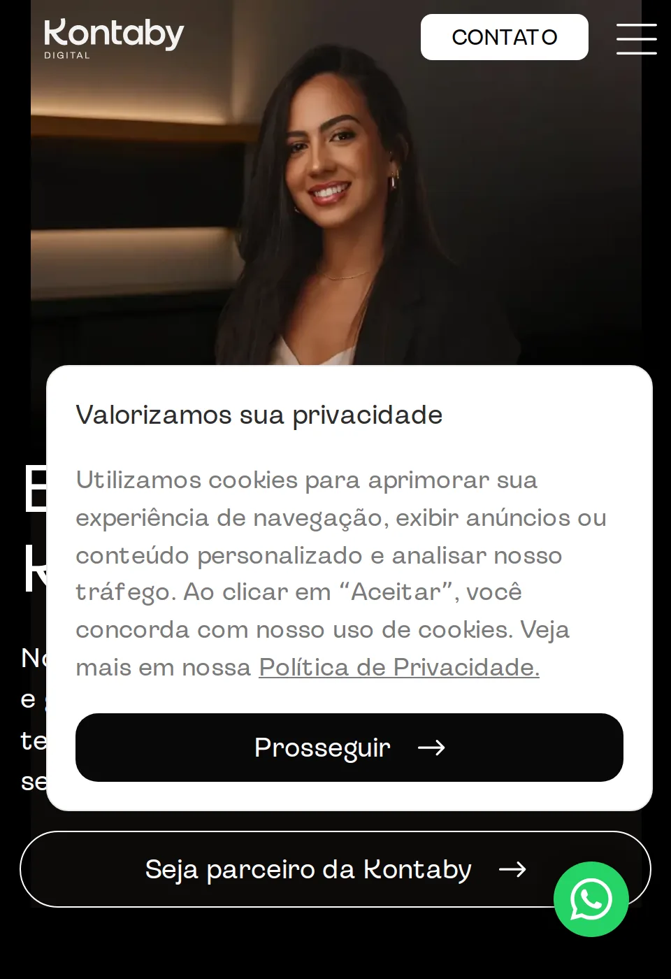 Site Kontaby Digital – Contabilidade, BPO e Consultoria sem Burocracia: versão mobile