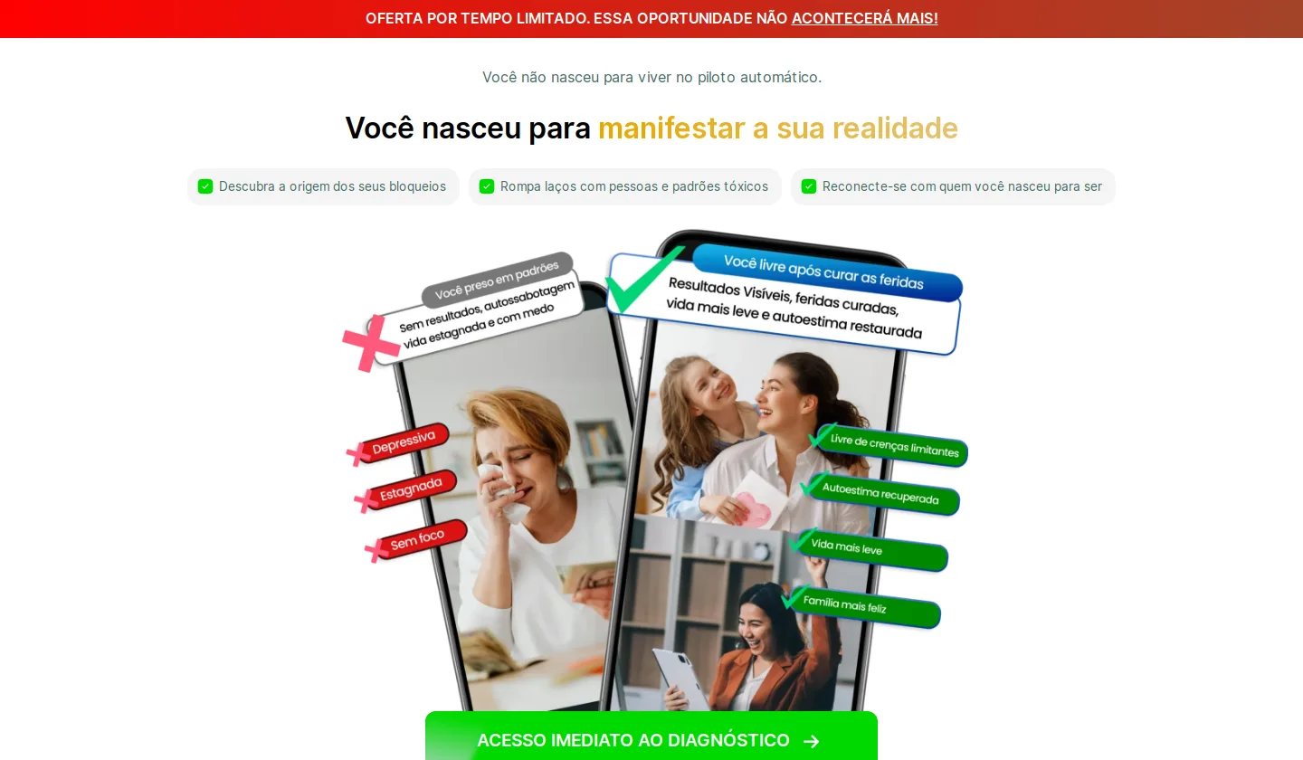 Landing Page Reset Emocional – Manifestação e Transformação Pessoal