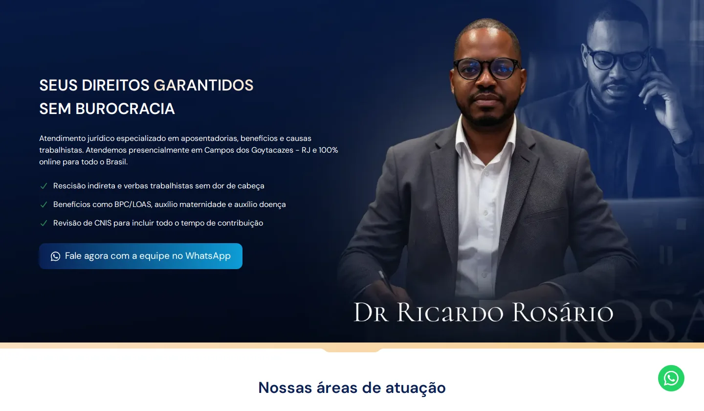 Site Ricardo Rosário – Advocacia Previdenciária com Atendimento Nacional