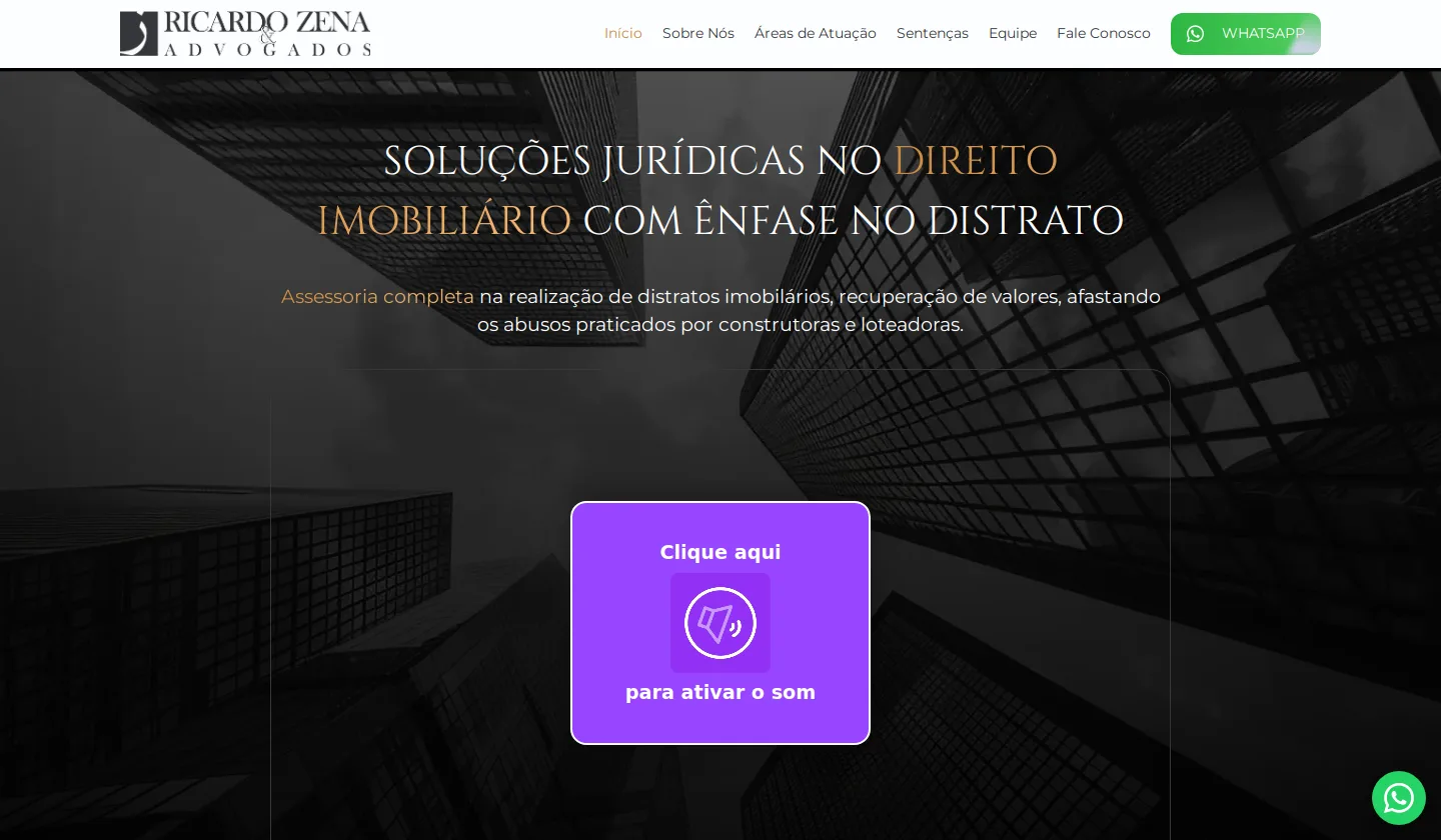 Site Ricardo Zena Advogados – Distratos e Direito Imobiliário