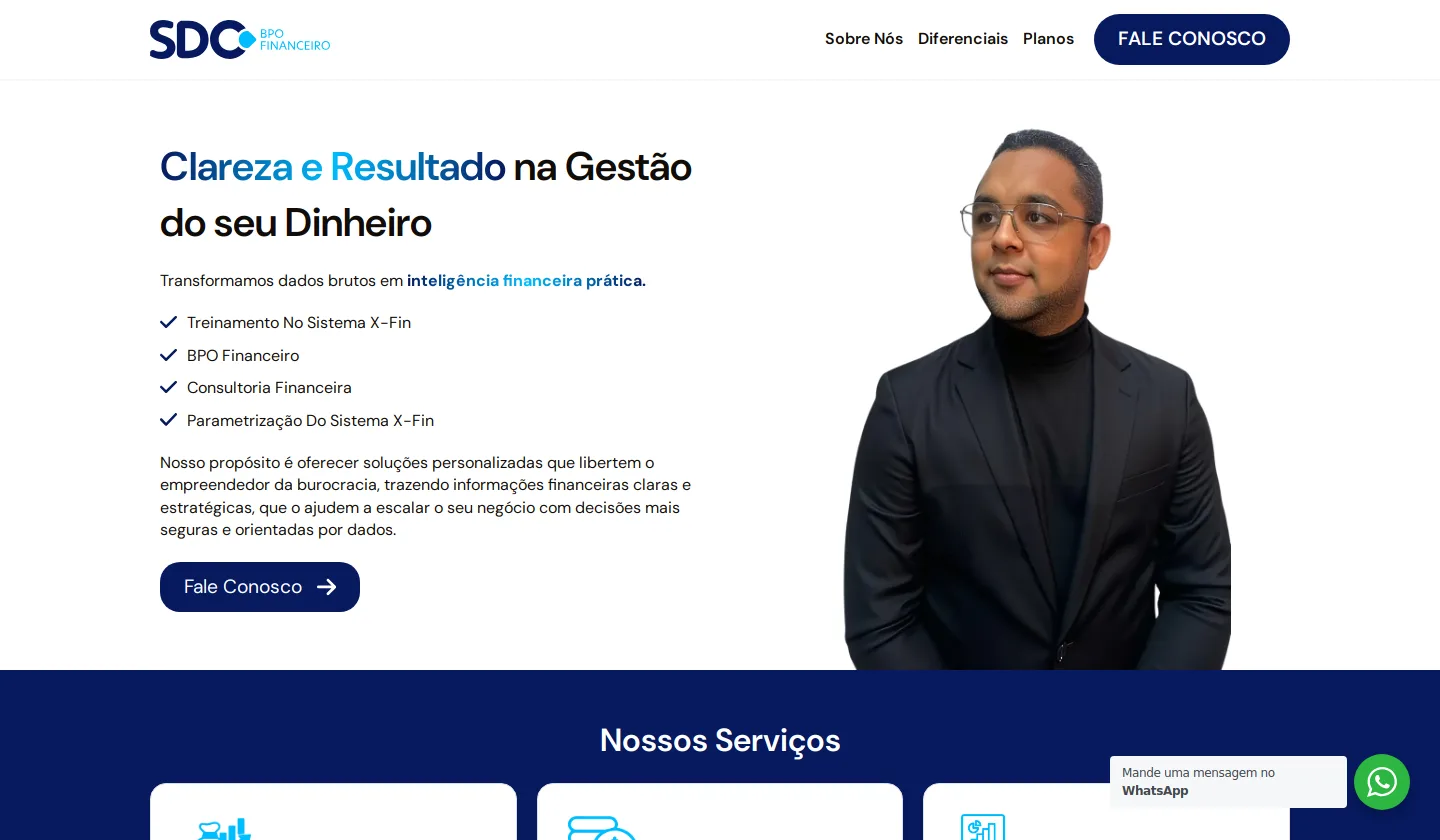 Site SDO Financeiro – BPO Financeiro e Inteligência para Decisões