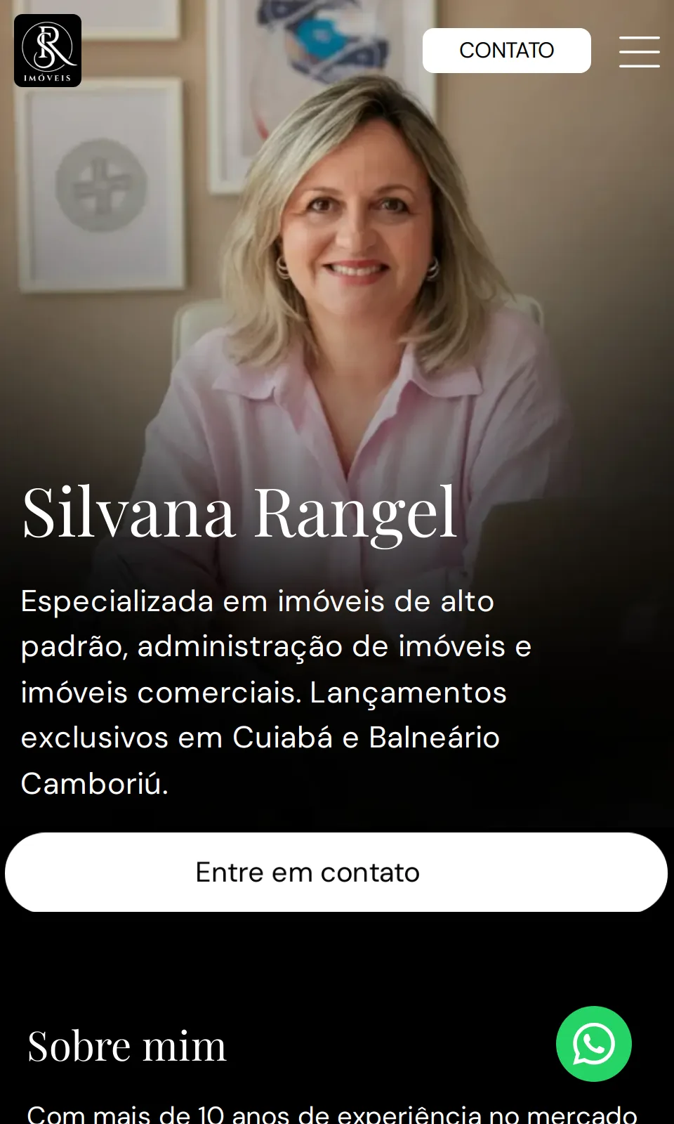 Site Silvana Rangel – Imóveis de Alto Padrão em Regiões Estratégicas: versão mobile